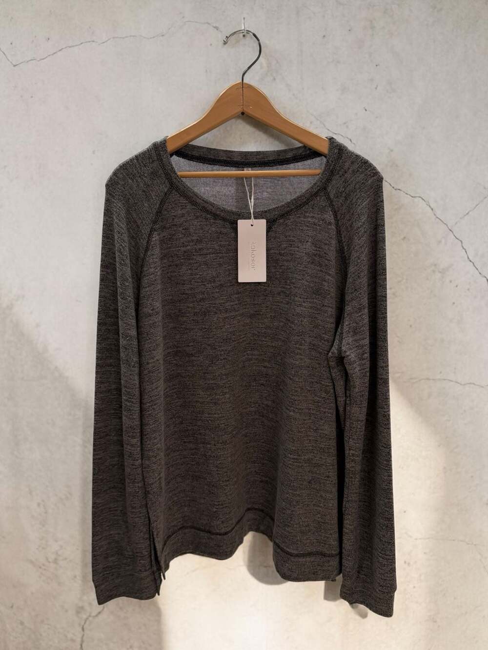 Aokosor Women's Raglan Long‎ Sleeve Crewneck Lightweight Sweatshirt Grey Marl XL